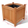 vidaXL Set of 2 Square Wooden Raised Bed Garden Outdoor