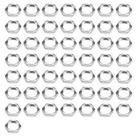 HERKINDNESS Pack of 50 Nuts M10 x 1 SW12 2.5 mm ISO Fine Thread DIN 13-5 Galvanised Key Nut, Hex Nut for DIY Lamps and Accessories Replacement