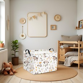 TIBAOLOVER Rectangular Baby Kids Storage Basket Boys for Home Kitchen Girls Cute Toy Storage Bin Organizer Shelf Book Room Decor(Farm)