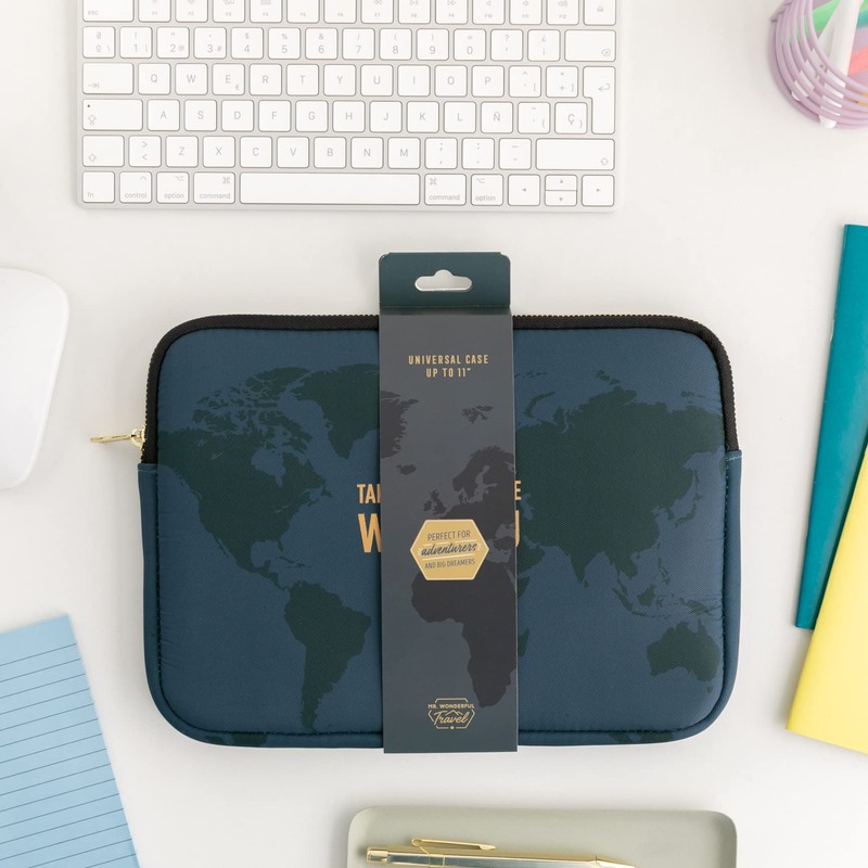 Mr. Wonderful Universal 11 Inch World Map Case with Typography