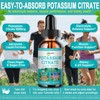 Potassium Supplement Liquid Drops, High Absorption Potassium Citrate 1000mg for