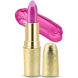 Boobeen Glitter Lipstick Hydrating Lip Balm Sparkling Shine Lip Color Nonstick Highly Pigmented Formula Gives Metallic Finish Lip Makeup for Women and Girls