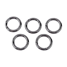 GLOGLOW 5 UNIDS Mosquetón Redondo, Aleación de Zinc Primavera Puerta Cargada Gancho de Bloqueo Quick Realse Llavero Hebilla O Anillo para Bolsos Bolso Cinturón