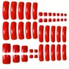 Red Press on Nails Long Curved Fake Nails with Designs