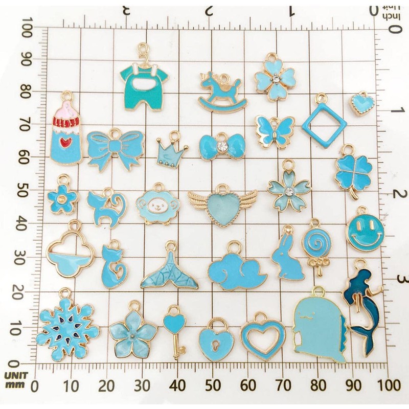 HappyHome Charm Parts, Pendant Top, Accessory Parts, 30 Pieces, Assorted,