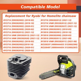 Mhrxusd 309893007 Cylinder Piston Repair Kit Replacement for Ryobi Chainsaw Parts Model RY3714 RY3716 RY3818 RCS3835T RCS3840T