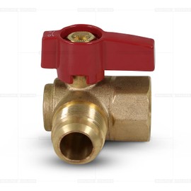 Midline Valve GASLxFA5834 Angle Gas Ball Valve with 5/8 in. x 3/4 in. Flare x FIP Connections, Brass