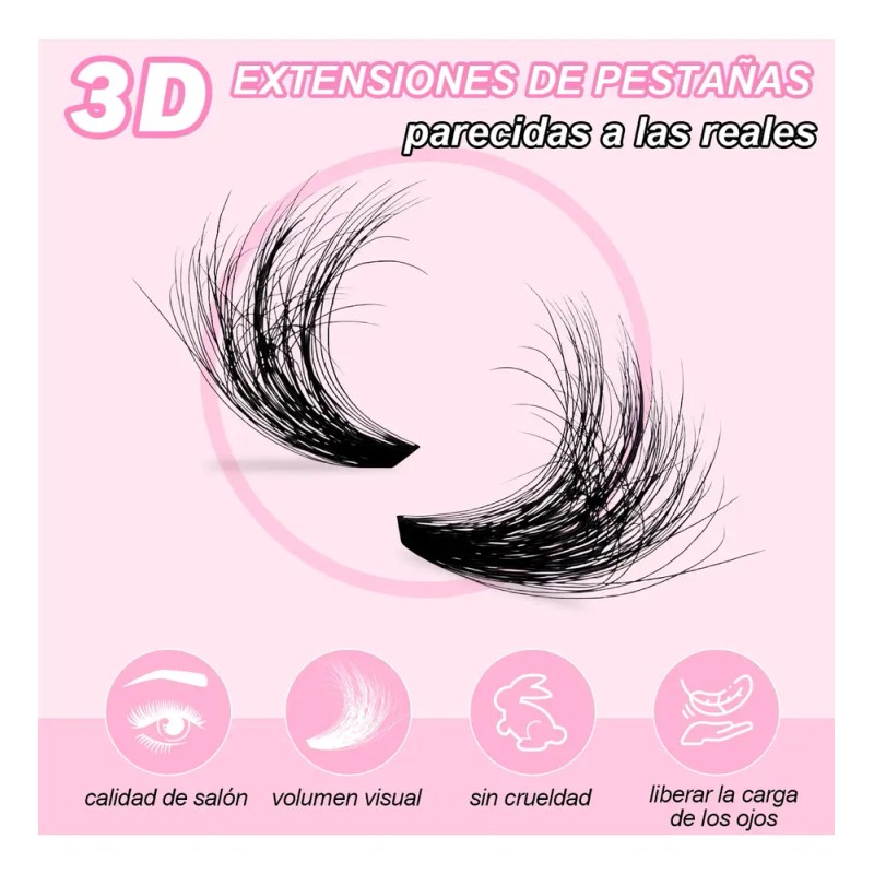 Kit De Extensión De Pestañas Diy Grupos Accesorios 800pcs