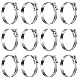 Steelsoft Heavy Duty Hose Clamp Size#36, 2 to 2-3/4 inch Adjustable Worm Gear Drive Hose Clamps Stainless Steel 304 for Fuel Injection Line, Automotive, Radiator, Garden,12 Pack