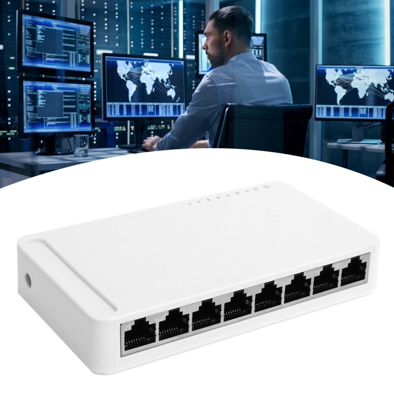 8‑Port Gigabit Ethernet Switch Network Switch Adapter RJ4510/100/1000mbps 100‑240VEU Plug