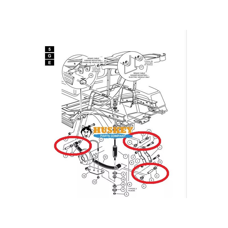 Huskey Front Rear End Bushing Kit for Club Car DS