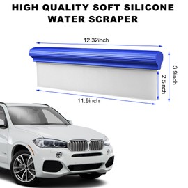 Ohleats Professional Car Handheld Blade Squeegee, 12.3 inch 3-Layer Silicone T-Bar Water Blade, Automotive Water Wiper for Car Drying, Universal Quick Drying Flexible Squeegee Wiper