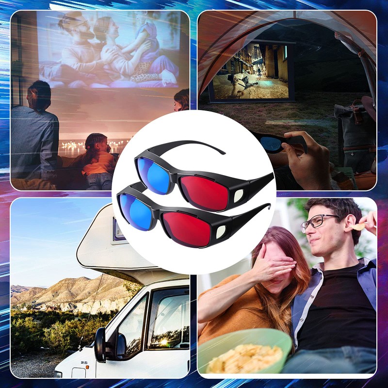 BBTO 2 Pieces 3D Movie Game Glasses Red Blue 3D