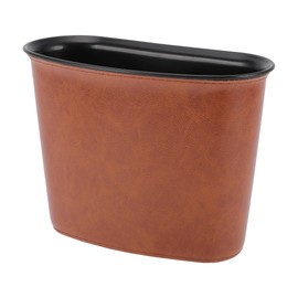 INFINAUTO Car Trash Can Car Door 8.3" Length 3.9" Width 5.9" Height Auto Trash Bin Faux Leather Plastic Khaki Hanging