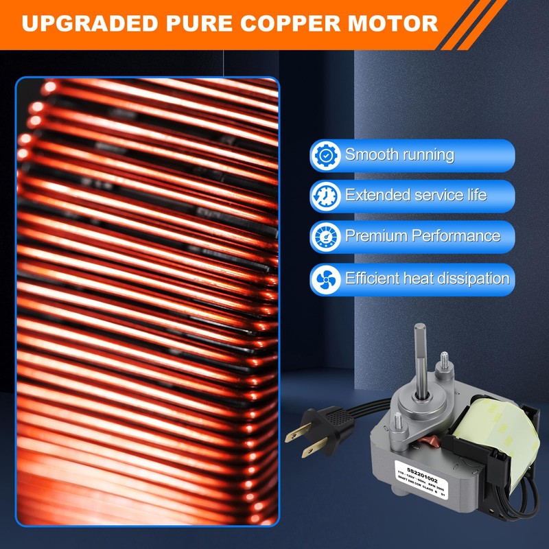 Upgraded Bathroom Exhaust Fan Motor and Blade Kit, 80 CFM