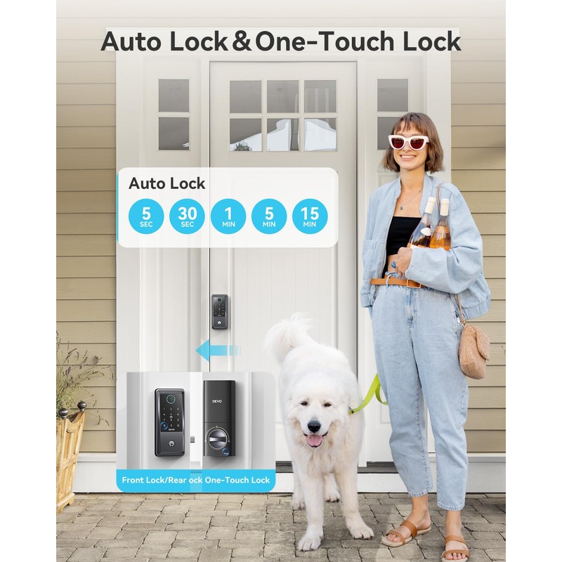 Devo G6 Fingerprint Smart Lock, 6 in 1 Keyless Entry