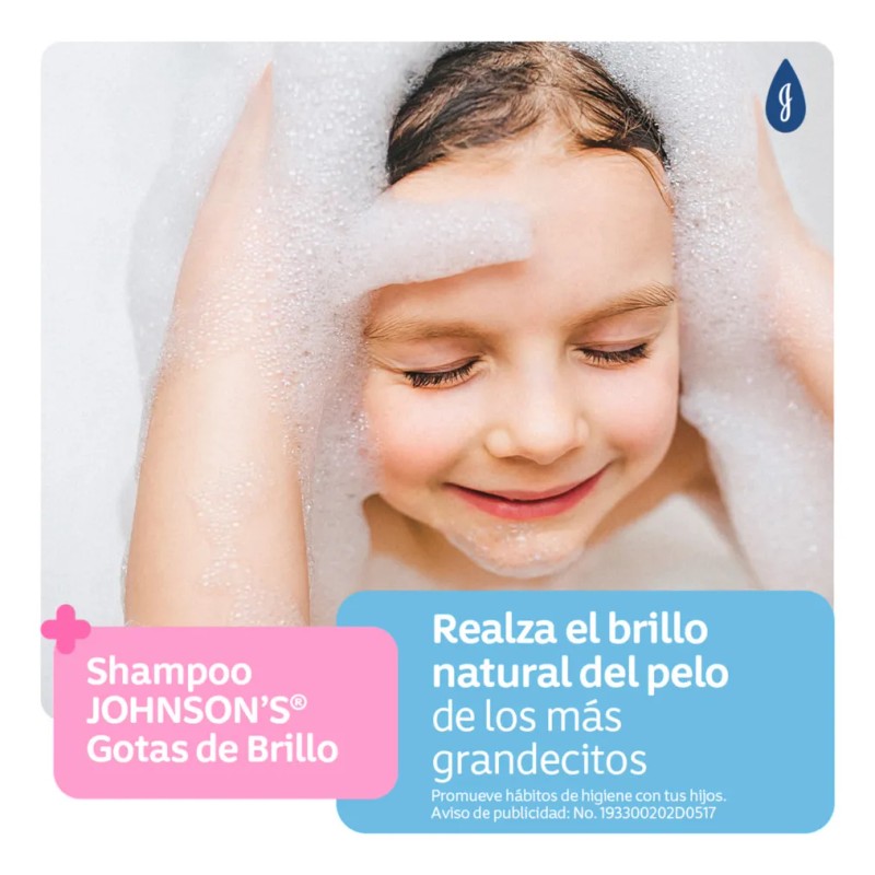 Shampoo Infantil JOHNSON'S Gotas de Brillo 200 ml