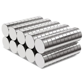 Kolamom Pack of 100 Strong Neodymium Magnets Small Round 6 x 2 mm Magnets for Magnetic Board, Fridge, Whiteboard, Notice Board, Board Magnets, Door, Card