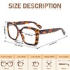 REAVEE 3 Pack Wide Oversized Reading Glasses for Women, Blue