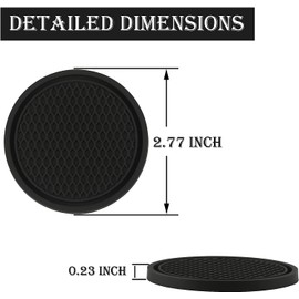 Lismore Heaven Car Cup Holder Coaster 4PCS Universal Non-Slip Cup Holders, Car Interior Accessories, Black