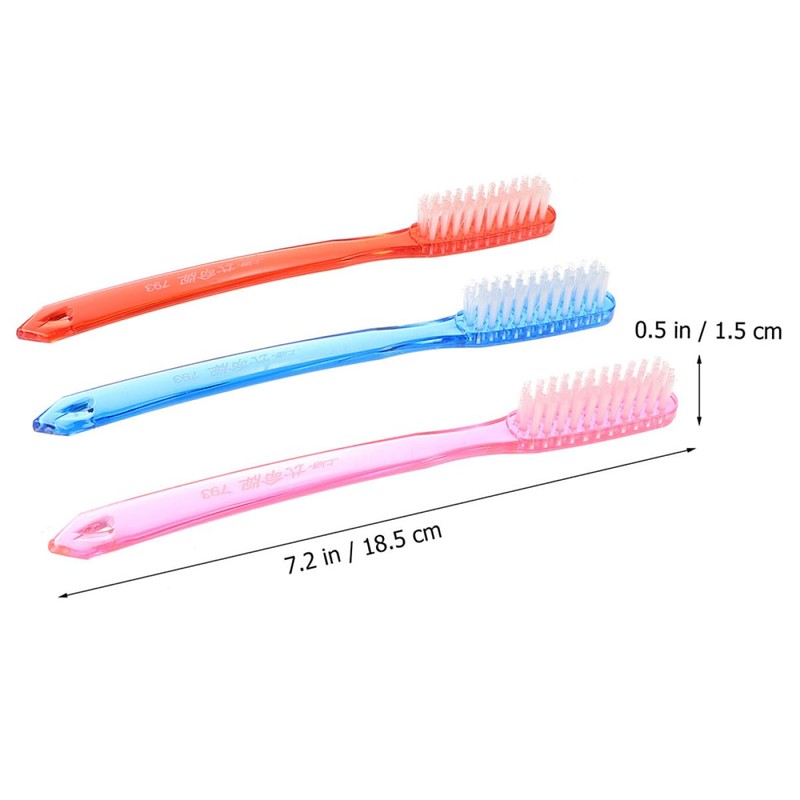 Healeved 10pcs Large Head Travel Toothbrushes for Adults Firm Plastic
