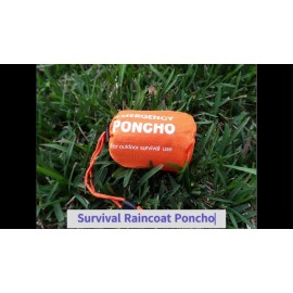 Unbranded Outdoor Emergency Poncho Raincoat, Survival Camping Bivvy Blanket Gear Whistle
