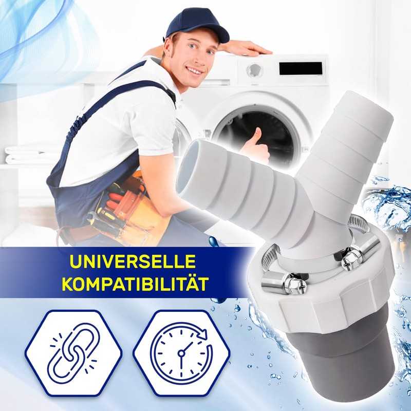 Dishwasher and Washing Machine Drain Adapter Double Connection Y with