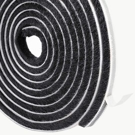 Burletes de Cepillo para Puertas y Ventanas 20M, Cinta Aislante, Tiras de Sellado Cortavientos, Aislante del Frío, Calor, Polvo, Ruidos e Insectos (9mm X 9mm, Negro)