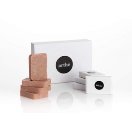 ARTHE. Kit de 4 jabones artesanales en barra 100 gr pieza, Arcilla roja y Tea Tree.