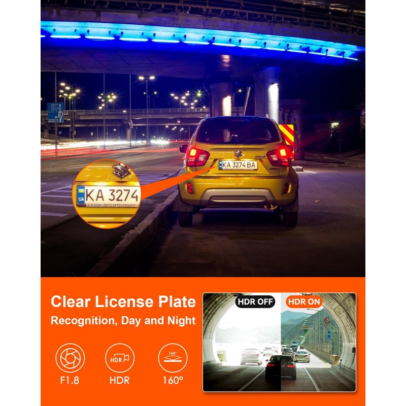 VANTRUE E1 Lite WiFi Mini Dash Cam with Voice Control,
