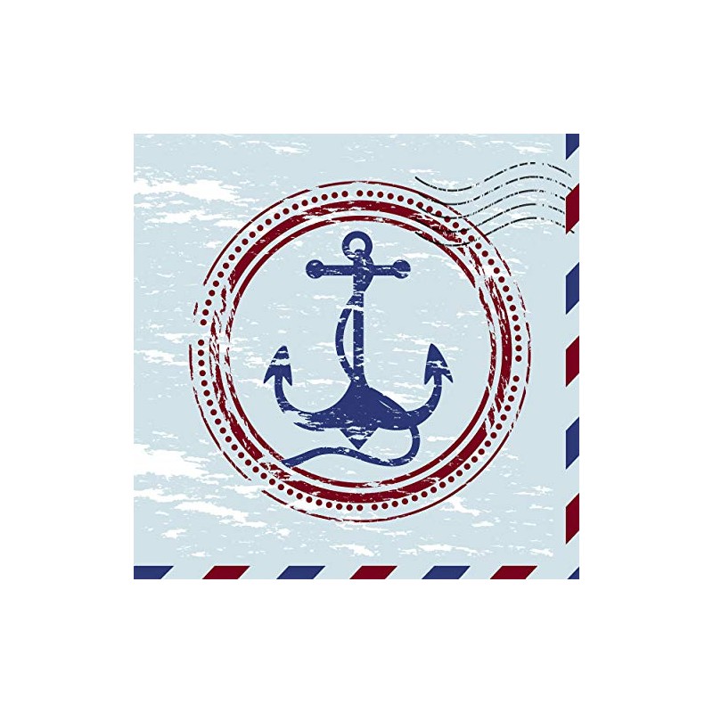 20 Lunch Napkins Blue Anchor in Lifebuoy 33 cm