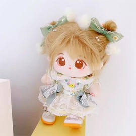 niannyyhouse 20 cm Doll Dress Headdress Dresses Flower Skirt Outfit 20 cm Plush Doll Clothes (A-1)