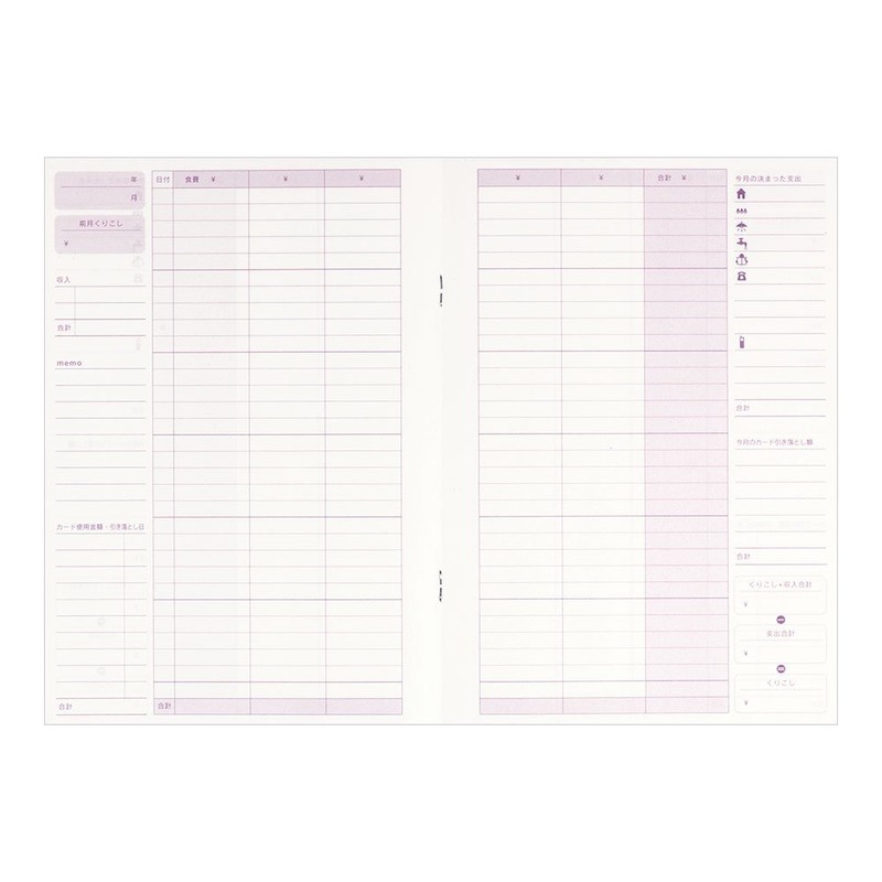 Midori 12391006 Household Account Book, A5, Easy Monthly Pig Pattern