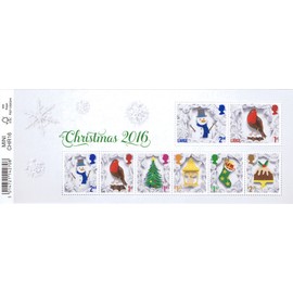 2016 Christmas Miniature Sheet No. 121 with Barcode - Royal Mail Stamps by Royal Mail