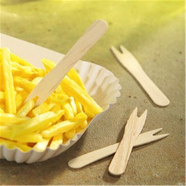 500 Snack Forks Pure Wood 12.1 cm