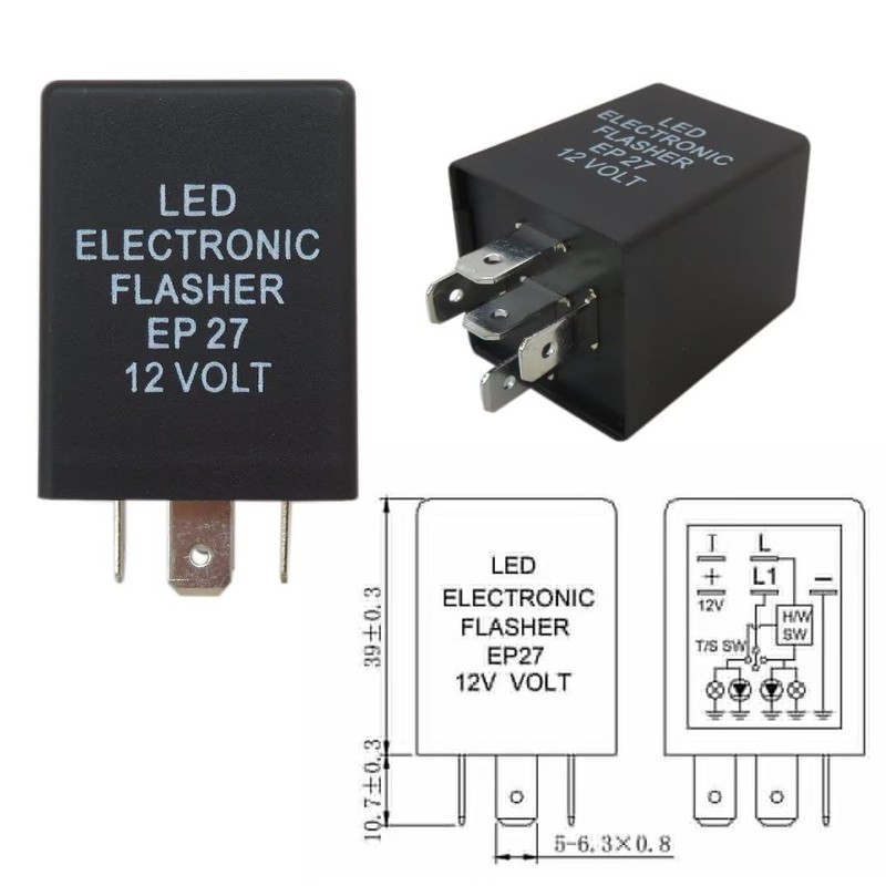 Vicue 5-Pin EP27 FL27 LED Flasher Relay Fix Turn Signal