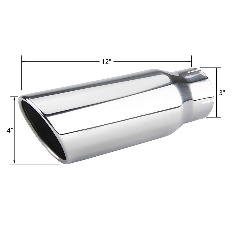 LCGP 3 Inch Inlet Exhaust tip 4" Inch Outlet 12"