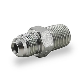 Supply Giant FTGF-38M38 Gas Connector Adapter Fitting with 3/8" Outer Diameter Flare Thread x 3/8" MIP (TAPPED 1/4"), Uncoated, for Log & Space Gas Connectors, Stainless Steel
