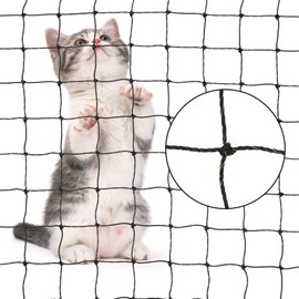 Cat Net for Balcony, Wire Reinforced, Cat Mesh Balcony Protection with Mounting Rope, Nails, Durable, Bite and Tear-Resistant, UV-Resistant, Weatherproof, Cat Net for Balcony, Patio, Window, Doors (2