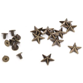 HEEPDD 10 Pieces 14 mm Rivets Leather Star Bolts Metal Claw Beads Nailhead for Punk Rock Leather Crafts Clothing Belt Bag Shoes Jewellery Decorations (14 mm Bronze)