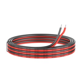 18 Gauge Silicone Electric Wire, EvZ 33ft 18AWG Flexible 2 Conductor Parallel Cable, 2pin Red Black, High Temperature Resistant, Single Color LED Strip Extension