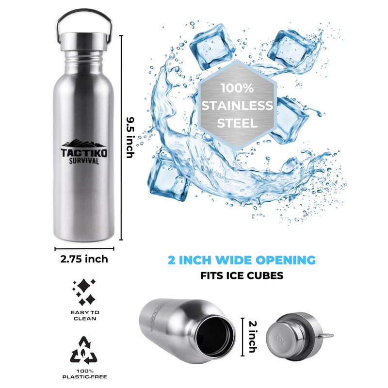 Tactiko Survival 25 oz (750 ml) Stainless Steel Wide Mouth