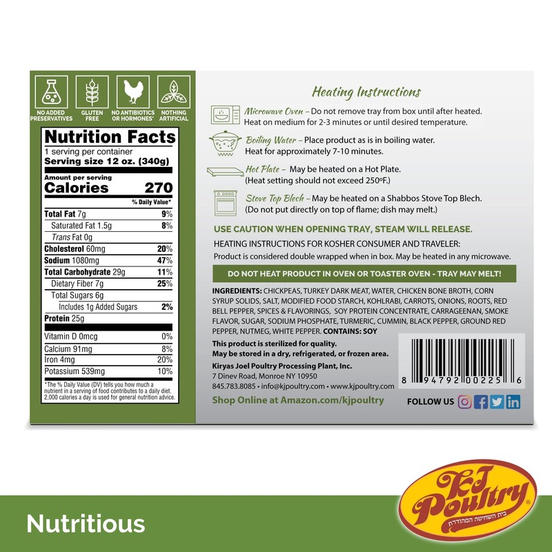 KJ Poultry Kosher Ready Meals - Turkey Shwarma, MRE Meat