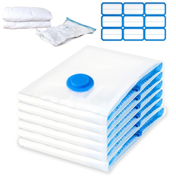6 Stück Vakuumbeutel für Kleidung Bettdecken, Jumbo 100x80cm XL Vacuum