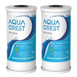 AQUA CREST FXHTC 5 Micron 10" x 4.5" Whole House Water Filter Replacement for GE® FXHTC, GXWH40L, American Plumber W10-PR, W10-BC, Culligan® RFC-BBSA, GXWH35F, W50PEHD, Pentek R50-BB, Pack of 2