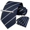 HISDERN A3-02 Washable Necktie, Chief, Clip, Set of 3, Width