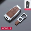Metal Car Keycase Leather Remote Car Key Cover Key Bag