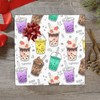 pnyoin Merry Christmas Wrapping Paper Roll,Doodle Bubble Tea Gift Wrap