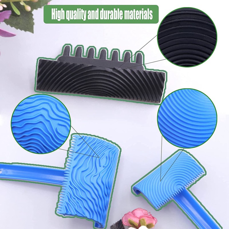 Wood Graining Painting Tool Set Soft Rubber 4Pcs Wood Grain