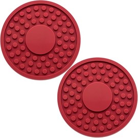 MEAJOO 2 Pack Anti-Slip Car Cup Holder Mat – 2.75 Inch Silicone Drink Coaster, Secure Fit for Cars & Trucks – Cute Interior Decor for Women & Girls (Red)